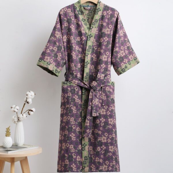 100% Cotton Double Gauze Bathrobe – Breathable & Skin-Friendly