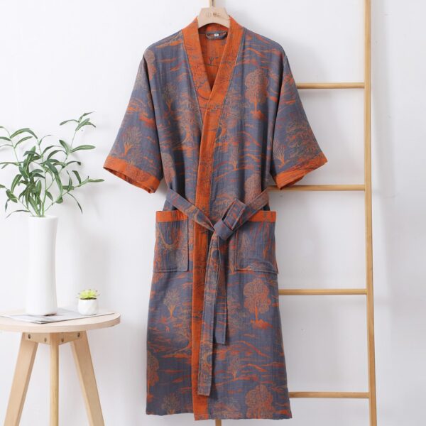 100% Cotton Double Gauze Bathrobe – Breathable & Skin-Friendly