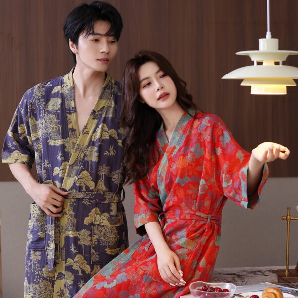 100% Cotton Double Gauze Bathrobe – Breathable & Skin-Friendly