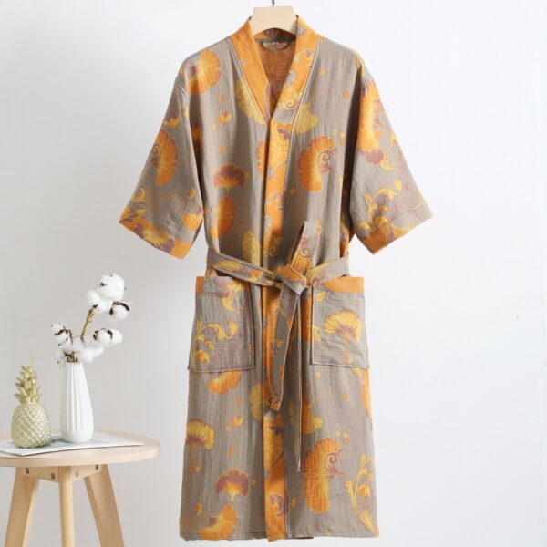 100% Cotton Double Gauze Bathrobe – Breathable & Skin-Friendly