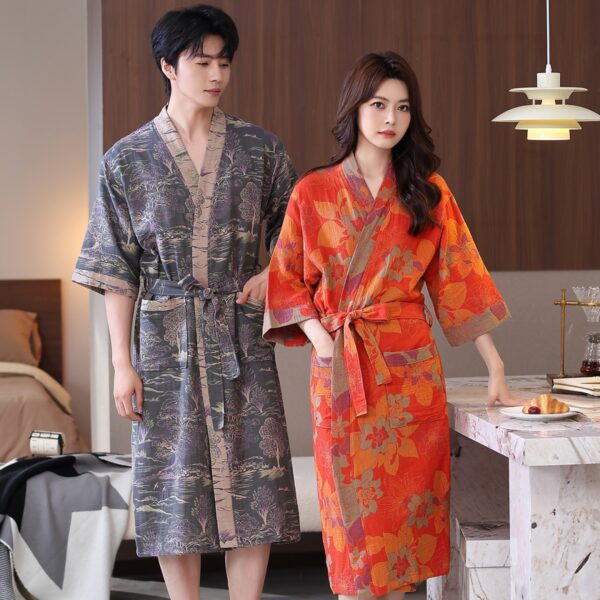 100% Cotton Double Gauze Bathrobe – Breathable & Skin-Friendly