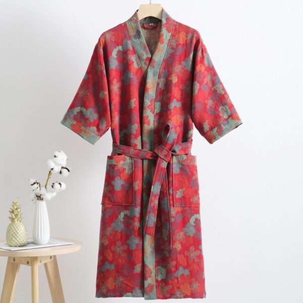 100% Cotton Double Gauze Bathrobe – Breathable & Skin-Friendly