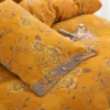 Reversible Double Gauze Cotton Bedding Set, Class A No Fluorescent, Button Closure 4-Piece Bed Sheet Set