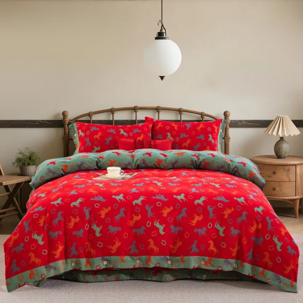 1 Pure Cotton Double Gauze Duvet Cover – Soft as a Gentle Breeze, Featuring Vintage Chinese Botanical Illustrations, Lightweight & Skin-Friendly