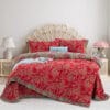 Yarn-Dyed Jacquard All-Cotton Double Gauze 4-Piece Bedding Kit, Dual-Side Usable A-Class Zero Fluorescence Bed Linens with Button Opening