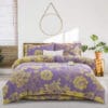 111 Baby Friendly Safe Cotton Double Gauze Four-Piece Bed Set, Dual-Sided Jacquard Yarn Dyed Fabric, A Standard No Fluorescent with Button Closure
