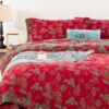 2 Double Layer Cotton Gauze Bed Sheet Set, Breathable Skin-Friendly 4pcs Bedding For All Seasons