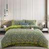 21111 100% Cotton Double Gauze Four‑Piece Bedding Set, A‑Class Safe Yarn‑Dyed Jacquard Reversible Floral Duvet Cover Set