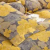 4 100% Cotton Double Gauze 4-Piece Bedding Set – Reversible Yarn-Dyed Floral Jacquard