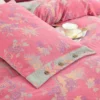 5 100% Cotton Double Layer Muslin Bedding Set, A-Class Baby Safe 4 Pieces Duvet Cover Sheet Pillowcases, Soft Breathable All Season Bed Linen