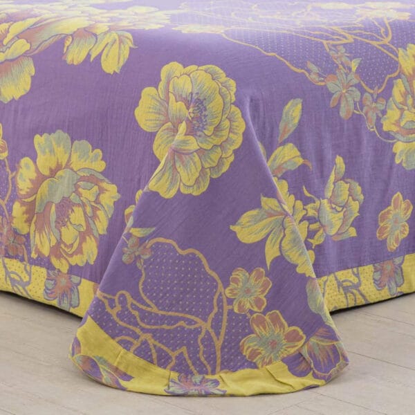 555 Baby Friendly Safe Cotton Double Gauze Four-Piece Bed Set, Dual-Sided Jacquard Yarn Dyed Fabric, A Standard No Fluorescent with Button Closure