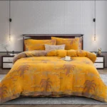 Vintage Floral Double Gauze Bedding Set, A Class Baby Safe Cotton 4 Piece Bed Sheets Set，All Season