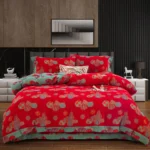 Double Layer Gauze Cotton 4 Pieces Bedding Set, Easy Care Breathable Muslin Sheets That Gets Softer After Washing