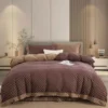 时尚巴黎 Double Layer Cotton Gauze Bed Sheet Set, Breathable Skin-Friendly 4pcs Bedding For All Seasons