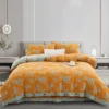 春风十里橘 Double Layer Cotton Gauze Bed Sheet Set, Breathable Skin-Friendly 4pcs Bedding For All Seasons