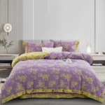 Yarn-Dyed Jacquard All-Cotton Double Gauze 4-Piece Bedding Kit, Dual-Side Usable A-Class Zero Fluorescence Bed Linens with Button Opening