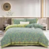 普罗旺斯绿 100% Cotton Double Gauze Bedding Set 4 Pieces, A Class Baby Safe Soft Duvet Cover Set
