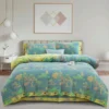 水木清华 Double Layer Cotton Gauze Bed Sheet Set, Breathable Skin-Friendly 4pcs Bedding For All Seasons