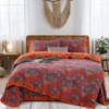 100% Cotton Double Layer Muslin Bedding Set, A-Class Baby Safe 4 Pieces Duvet Cover Sheet Pillowcases, Soft Breathable All Season Bed Linen