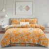 画漫黄 100% Cotton Double Gauze Four‑Piece Bedding Set, A‑Class Safe Yarn‑Dyed Jacquard Reversible Floral Duvet Cover Set