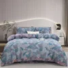 福禄果-(2) Baby Friendly Safe Cotton Double Gauze Four-Piece Bed Set, Dual-Sided Jacquard Yarn Dyed Fabric, A Standard No Fluorescent with Button Closure