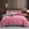 100% Cotton Double Layer Muslin Bedding Set, A-Class Baby Safe 4 Pieces Duvet Cover Sheet Pillowcases, Soft Breathable All Season Bed Linen