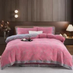 100% Cotton Double Layer Muslin Bedding Set, A-Class Baby Safe 4 Pieces Duvet Cover Sheet Pillowcases, Soft Breathable All Season Bed Linen