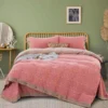 花香四溢粉色 100% Cotton Double Gauze 4-Piece Bedding Set – Reversible Yarn-Dyed Floral Jacquard