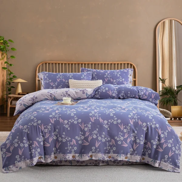 铃兰花开 Pure Cotton Double Gauze Duvet Cover – Soft as a Gentle Breeze, Featuring Vintage Chinese Botanical Illustrations, Lightweight & Skin-Friendly