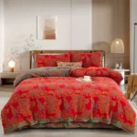 100% Cotton Double Gauze 4-Piece Bedding Set – Reversible Yarn-Dyed Floral Jacquard