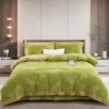 All Season 100% Cotton Double Gauze 4 Piece Bedding Set, A Class Safe Reversible Floral Quilt Cover for King Queen Bed