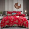 雀之灵 100% Cotton Double Gauze Bedding Set 4 Pieces, A Class Baby Safe Soft Duvet Cover Set