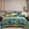 雀之灵绿 100% Cotton Double Gauze Bedding Set 4 Pieces, A Class Baby Safe Soft Duvet Cover Set