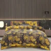 雀之灵黑金 100% Cotton Double Gauze Bedding Set 4 Pieces, A Class Baby Safe Soft Duvet Cover Set