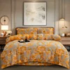 韶花满园 Double Layer Cotton Gauze Bed Sheet Set, Breathable Skin-Friendly 4pcs Bedding For All Seasons