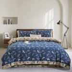 Pure Cotton Double Gauze Duvet Cover – Soft as a Gentle Breeze, Featuring Vintage Chinese Botanical Illustrations, Lightweight & Skin-Friendly