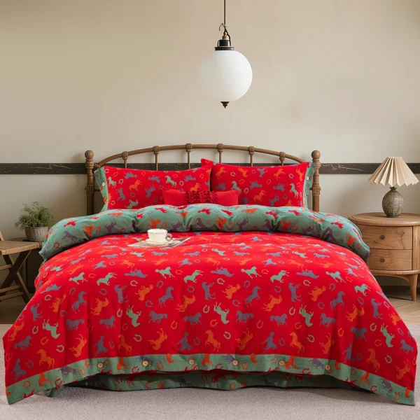Pure Cotton Double Gauze Duvet Cover – Soft as a Gentle Breeze, Featuring Vintage Chinese Botanical Illustrations, Lightweight & Skin-Friendly